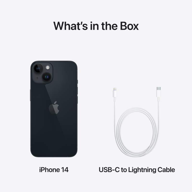 Apple iPhone 14 (MPVX3HN/A) Midnight with 256GB, iOS 16, A15