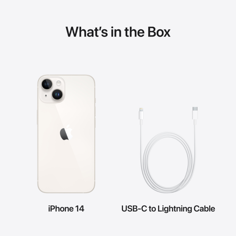Apple iPhone 14 (MPW43HN/A) Starlight with 256GB, iOS 16, A15
