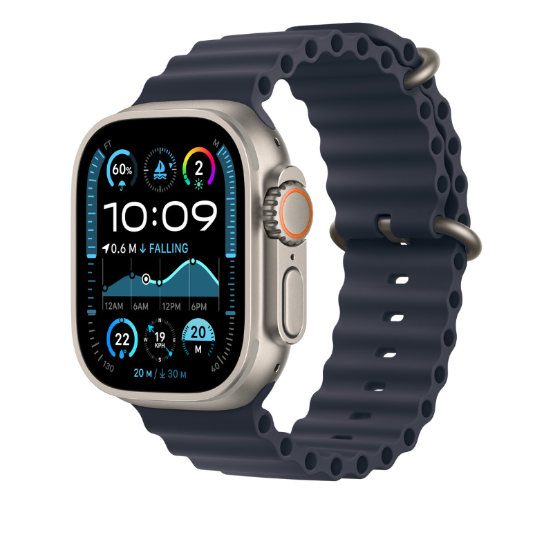 Apple Watch MXTJ3ZM/A, 49mm Navy Natural Titanium Ocean Band -XL