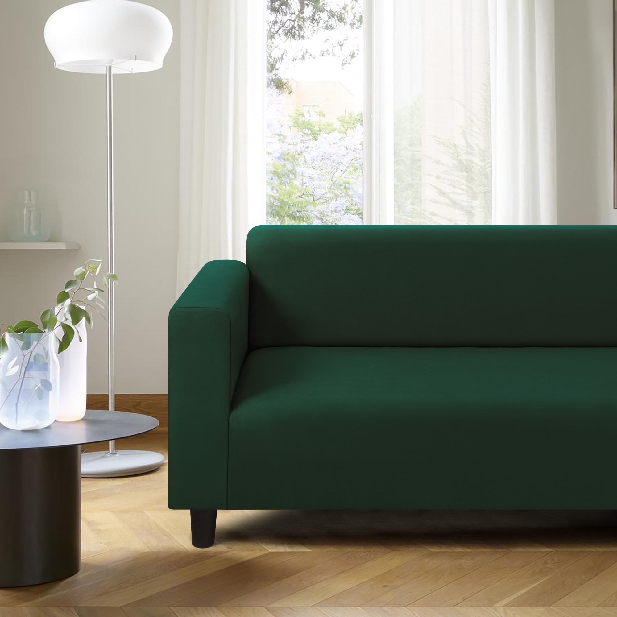 Sherwood Home Premium Faux Suede Eden Green 3 Seater Couch Sofa Cover