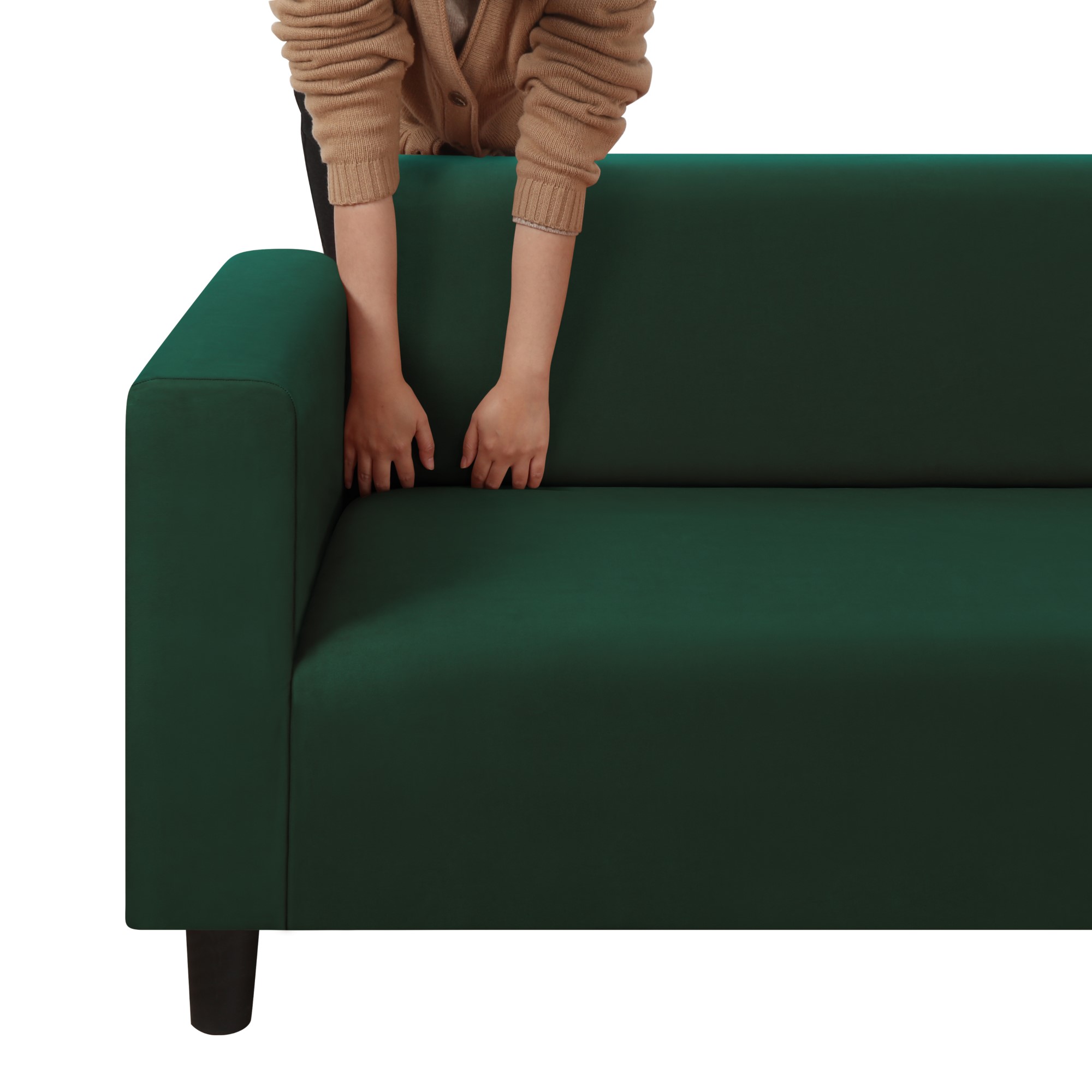 Sherwood Home Premium Faux Suede Eden Green 3 Seater Couch Sofa Cover