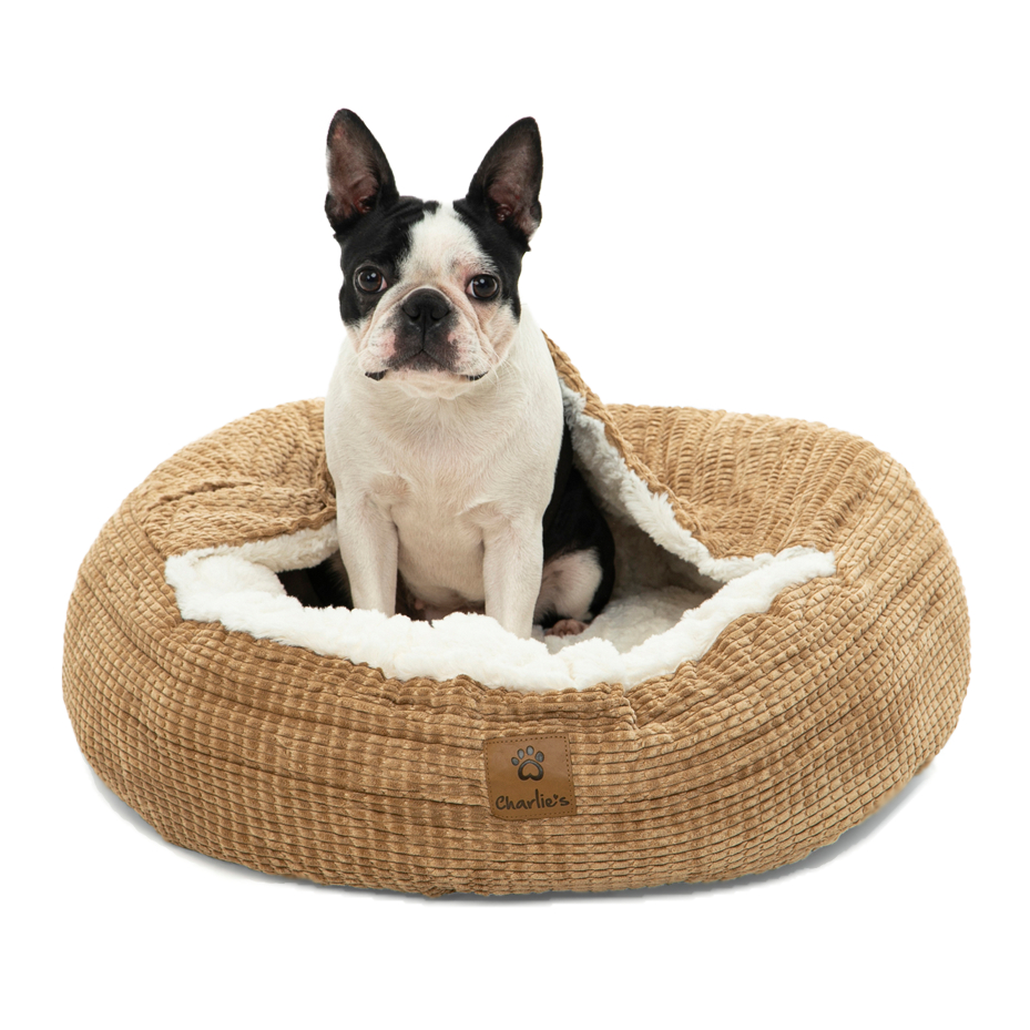 Charlie's Snookie Corncob/Corduroy Hooded Dog Bed Pet Warmer Bed Bolster Nest - Picture 27 of 99