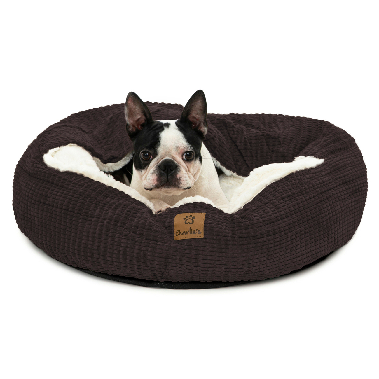 Charlie's Snookie Corncob/Corduroy Hooded Dog Bed Pet Warmer Bed Bolster Nest - Picture 54 of 99